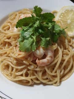 Hình của món Mì Ý sốt bơ tỏi.
