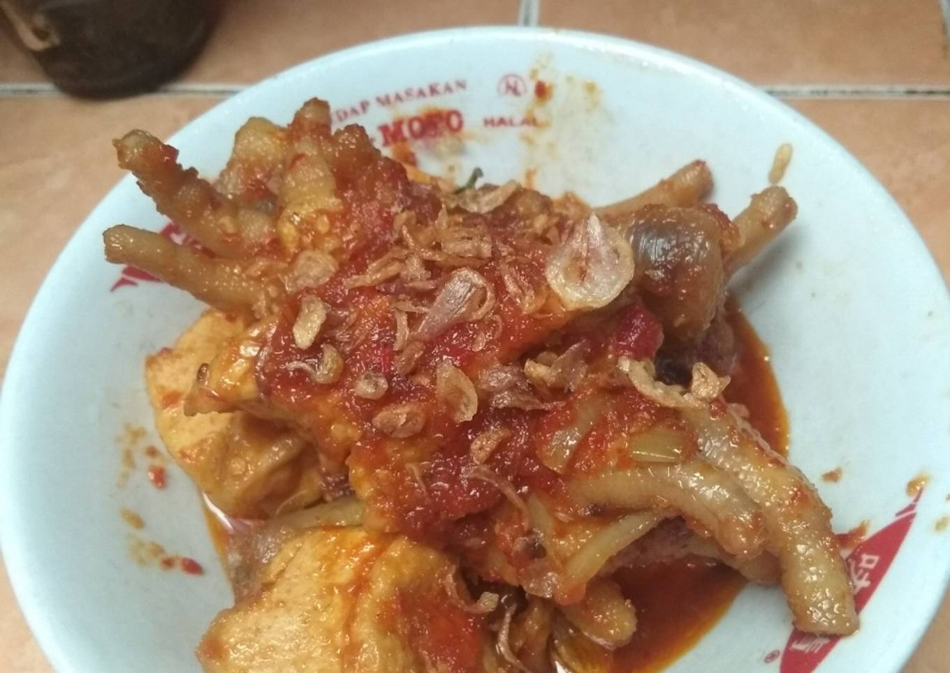 Balado ceker tahu