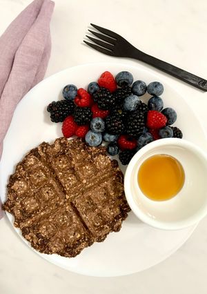 Una foto de Waffles de Avena Integral y Cacao