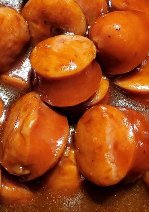 A picture of Pressure Cooker BBQ Smoked Sausage.