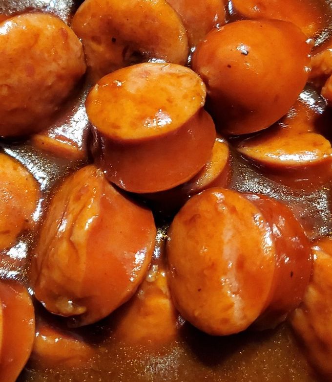 A picture of Pressure Cooker BBQ Smoked Sausage.