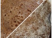 Una foto de harina de avena microondas