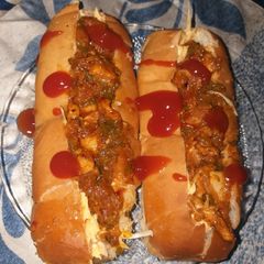 A picture of Chicken hotdog.