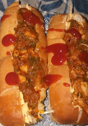 A picture of Chicken hotdog.