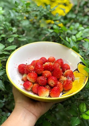 Hình của món Dâu Tây Lắc Muối Ô Mai.