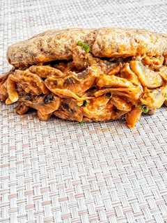 Una foto de 🍄 Pan bao integral con champiñones al strogonoff 🍄