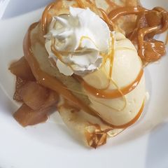 A picture of Salted Caramel Apple Crepes with Toasted Walnuts.