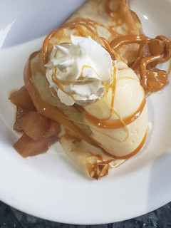 A picture of Salted Caramel Apple Crepes with Toasted Walnuts.