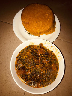 A picture of Title:exotic ogbono soup.