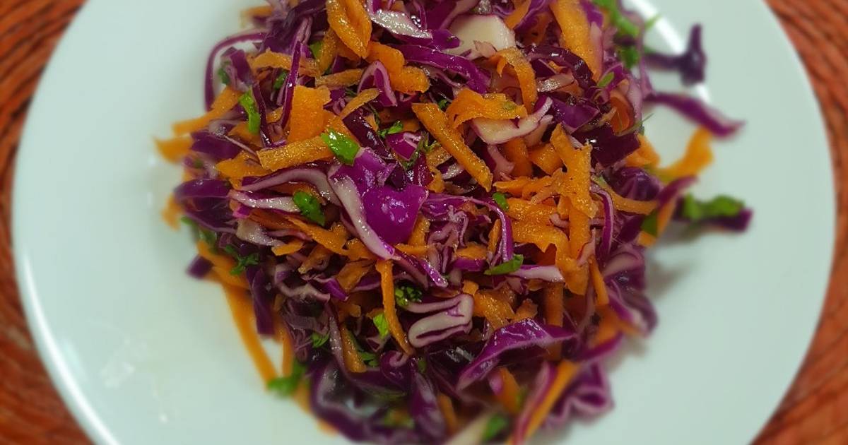Top 71+ imagen receta de ensalada de col morada y zanahoria