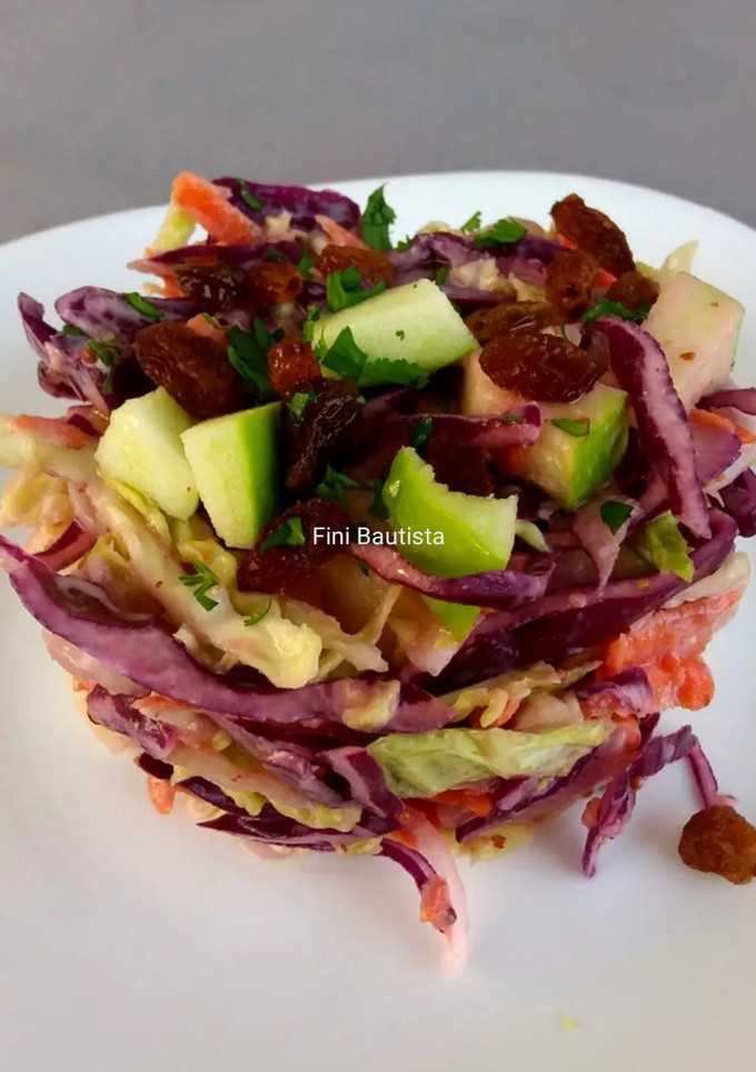 Una foto de Ensalada de col lombarda repollo y manzana
