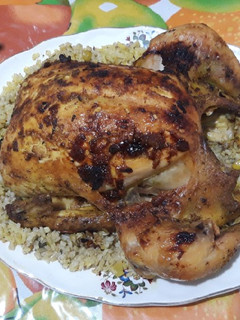 صورة لوصفة دجاج محمر محشي بالارز