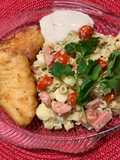 Filetes de Pescado con Pasta al Limón y cilantro