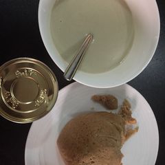 A picture of B/fast pap (pudding) and moimoi #Abj.