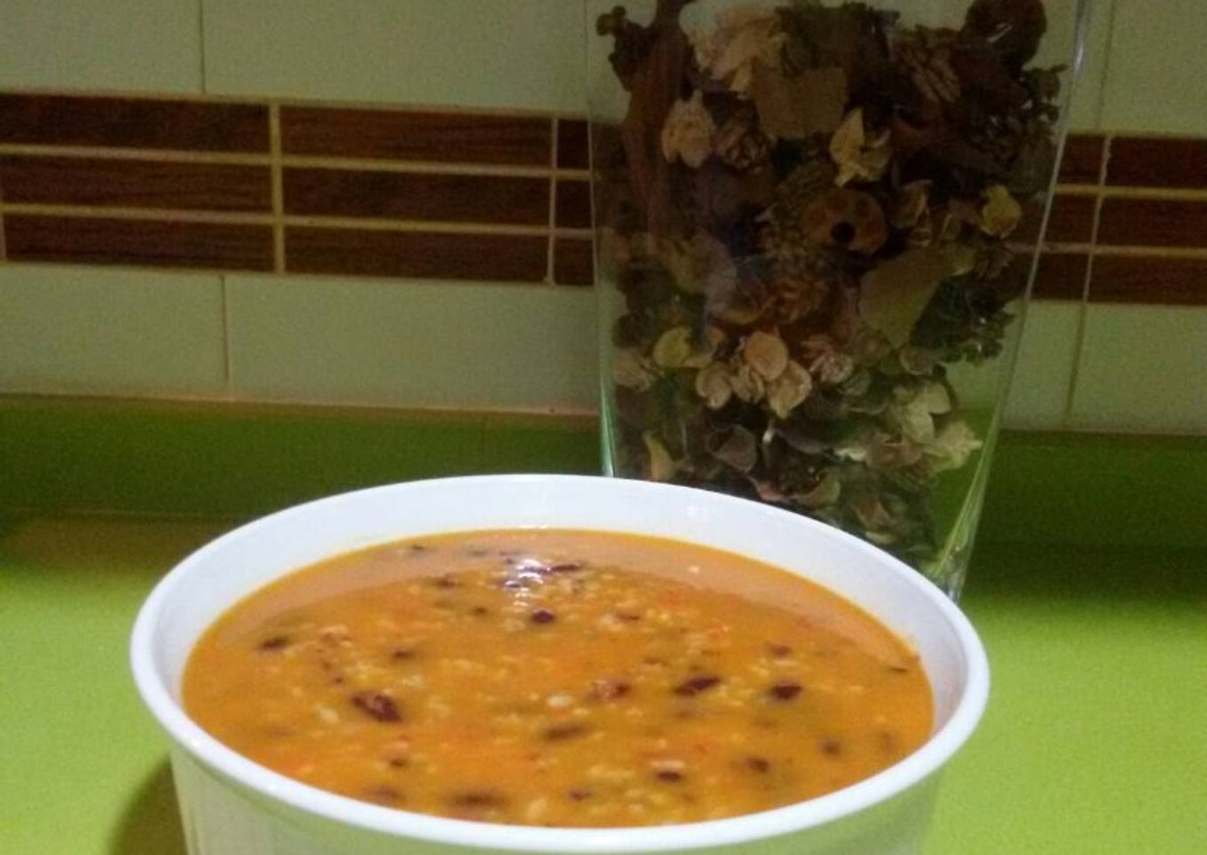 Guiso de judias rojas con arroz con thermomix
