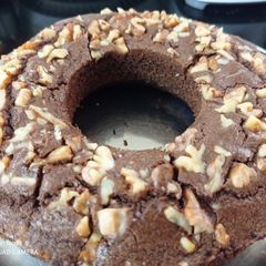 A picture of Chocolate walnut whey protein cake.