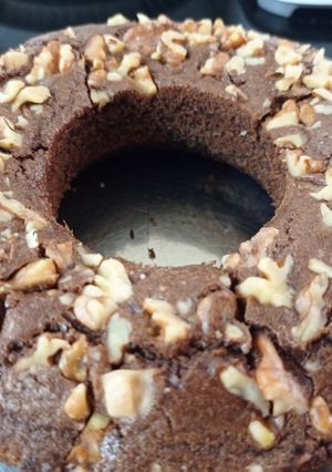 A picture of Chocolate walnut whey protein cake.
