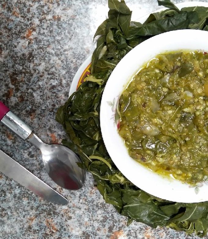 Foto resep Sambal Ijo Lalap Daun Singkong