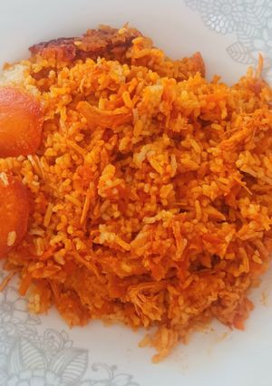 عکسی از دستور هویج پلو با مرغ