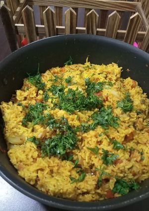 A picture of Mumbai's tawa pulav.