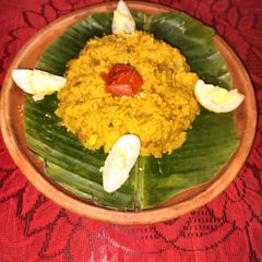 Egg musur dal khichdi A picture of Egg musur dal khichdi.