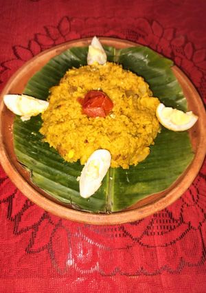 A picture of Egg musur dal khichdi.