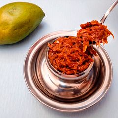 A picture of Raw Mango Thokku.