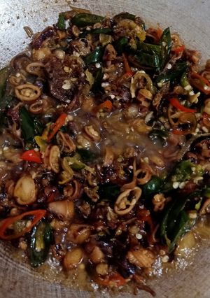 Foto resep Oseng cumi asin cabai ijo