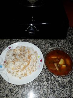 صورة لوصفة رز وفاصوليا عريضه خضره