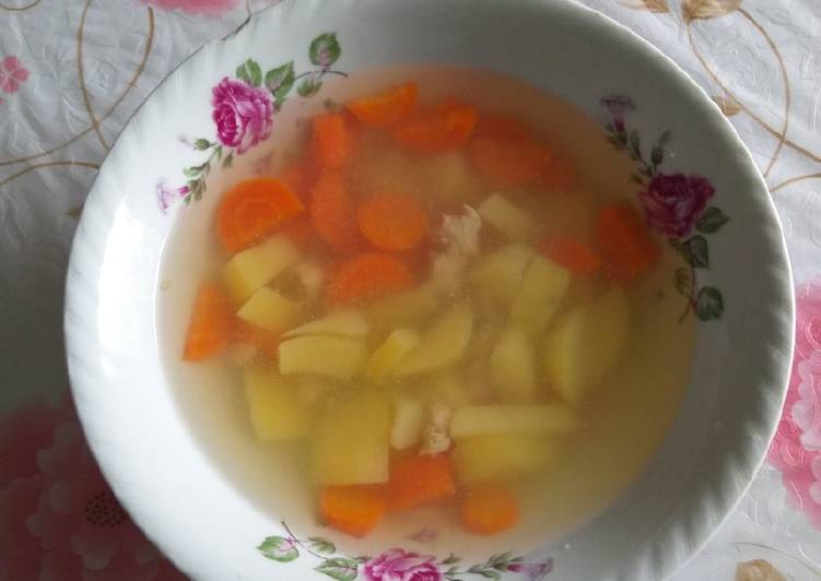 Bagaimana Membuat Sup kentang wortel simple 14m yang Bikin Ngiler