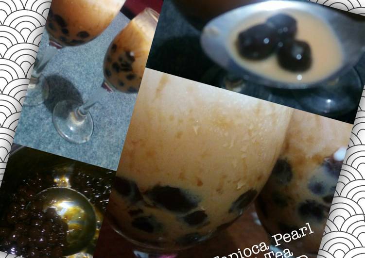 Bagaimana Menyiapkan Boba pearl drink with brown sugar syrup and Thai tea fresshh Anti Gagal