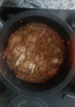 Una foto de Lentejas estofadas con coliflor