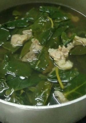 Hình của món Canh mồng tơi với thịt bò.