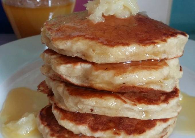 Vickys Pineapple Pancakes with Syrup, GF DF EF SF NF Recipe