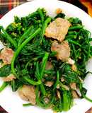 Cải ngồng xào tóp mỡ