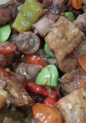Foto resep Tumis asin cumi gabus pete pedas