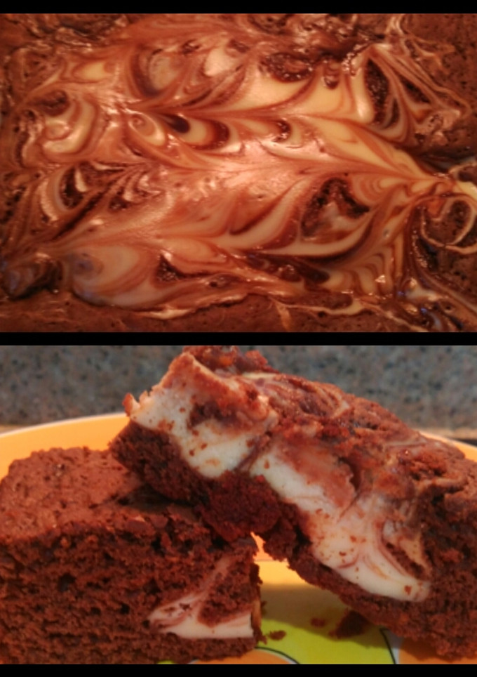 Una foto de Postre Brownie marmolado