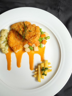 Foto resep Chicken Piccata w/ Assorted Vegetables and French Fried Potatoes