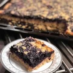 Una foto de Pastel de arándanos con streusel
