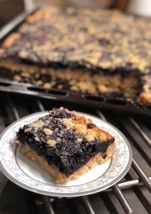 Una foto de Pastel de arándanos con streusel