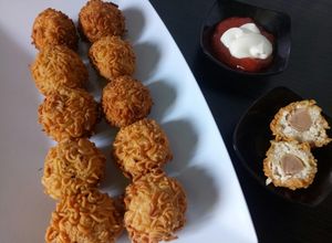 Foto resep Bola Bola Rambutan mie sedap