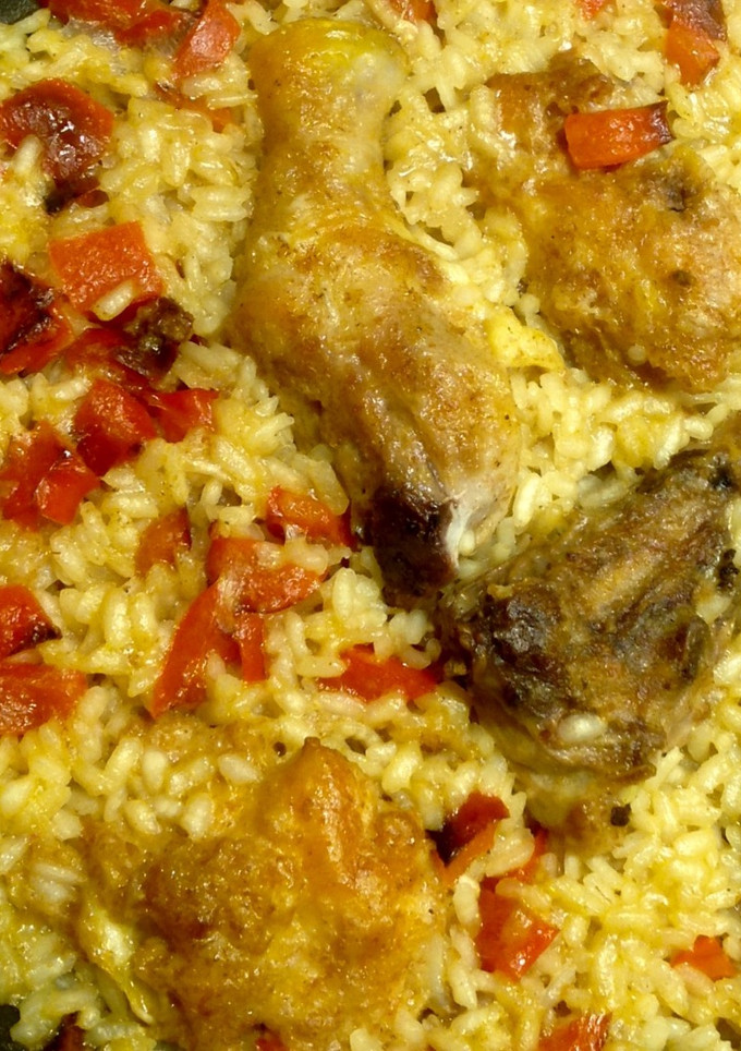 Una foto de Arroz con pollo sencillo
