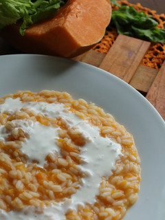 Foto di Risotto alla zucca con crema di gorgonzola e ricotta no lattosio