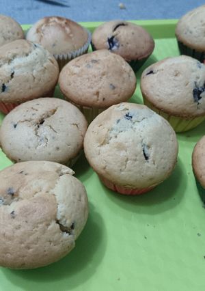 Una foto de Magdalenas con pepitas de chocolate