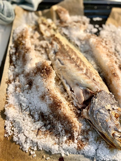 Una foto de Corvina a la sal