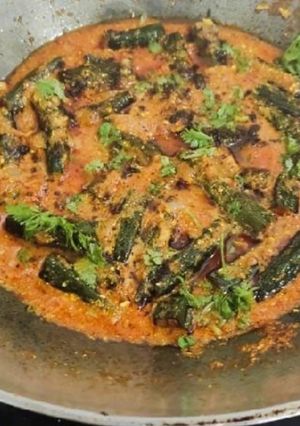 A picture of Dahi Vale Bhindi.