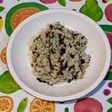 Arroz pilaf con verduras y majada de ajo y perejil