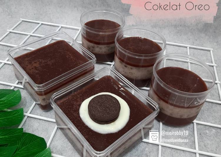 Puding Lapis Cokelat Oreo