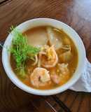 Bánh canh phồng tôm kim chi