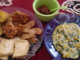 Burma alias Bubur Manado komplit gorengan
